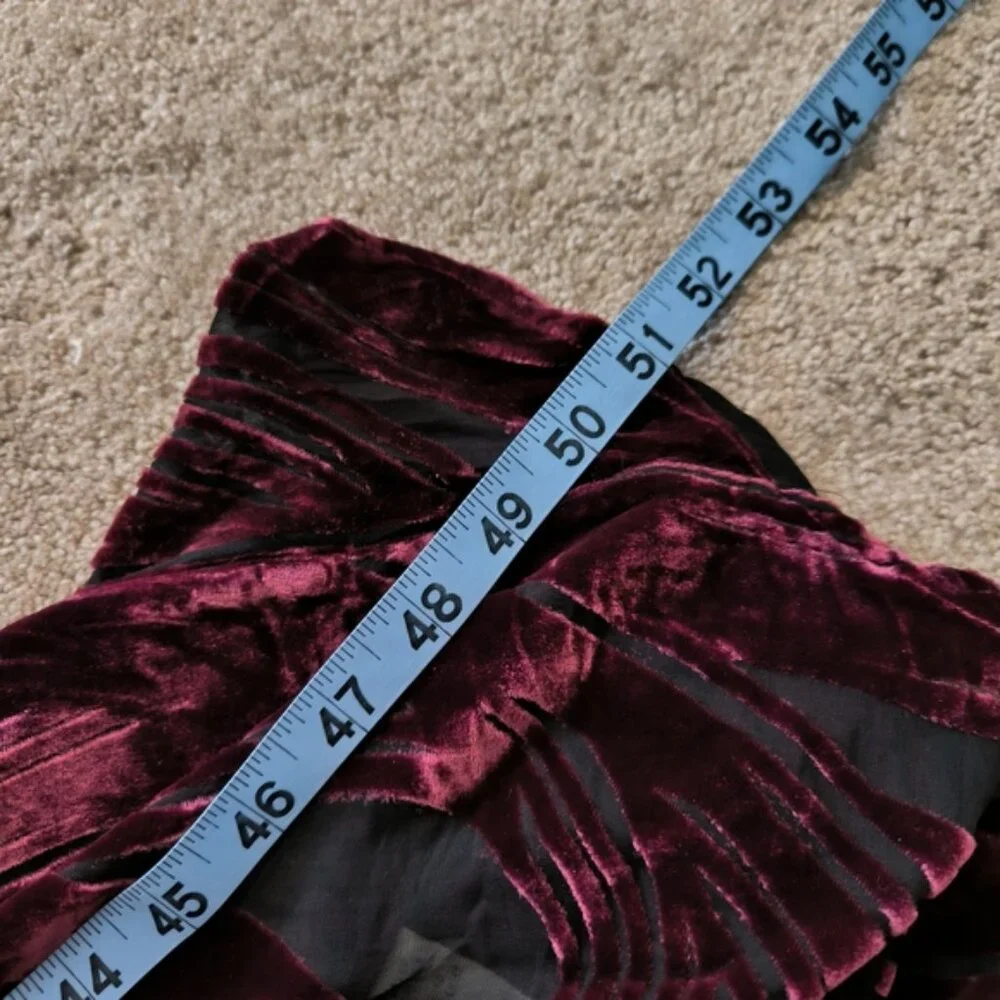 Vintage Y2K 2000s Burnout Velvet Velour Vamp Whismigoth Dark Fairy Midi Dress M - Picture 6 of 8